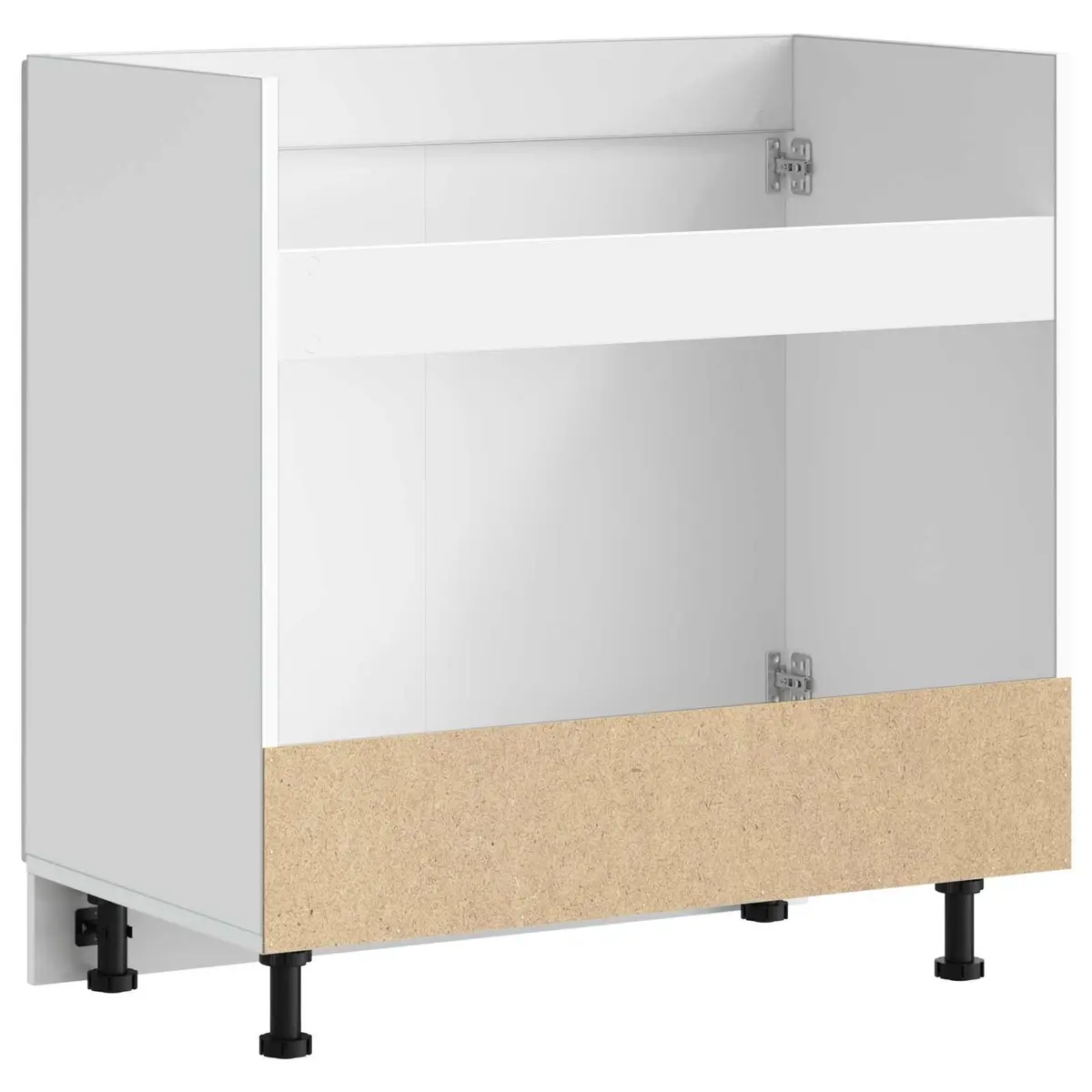 Sink Base Cabinet Engineered Wood High Gloss White 80cm Wide 46cm Deep 81.5cm High