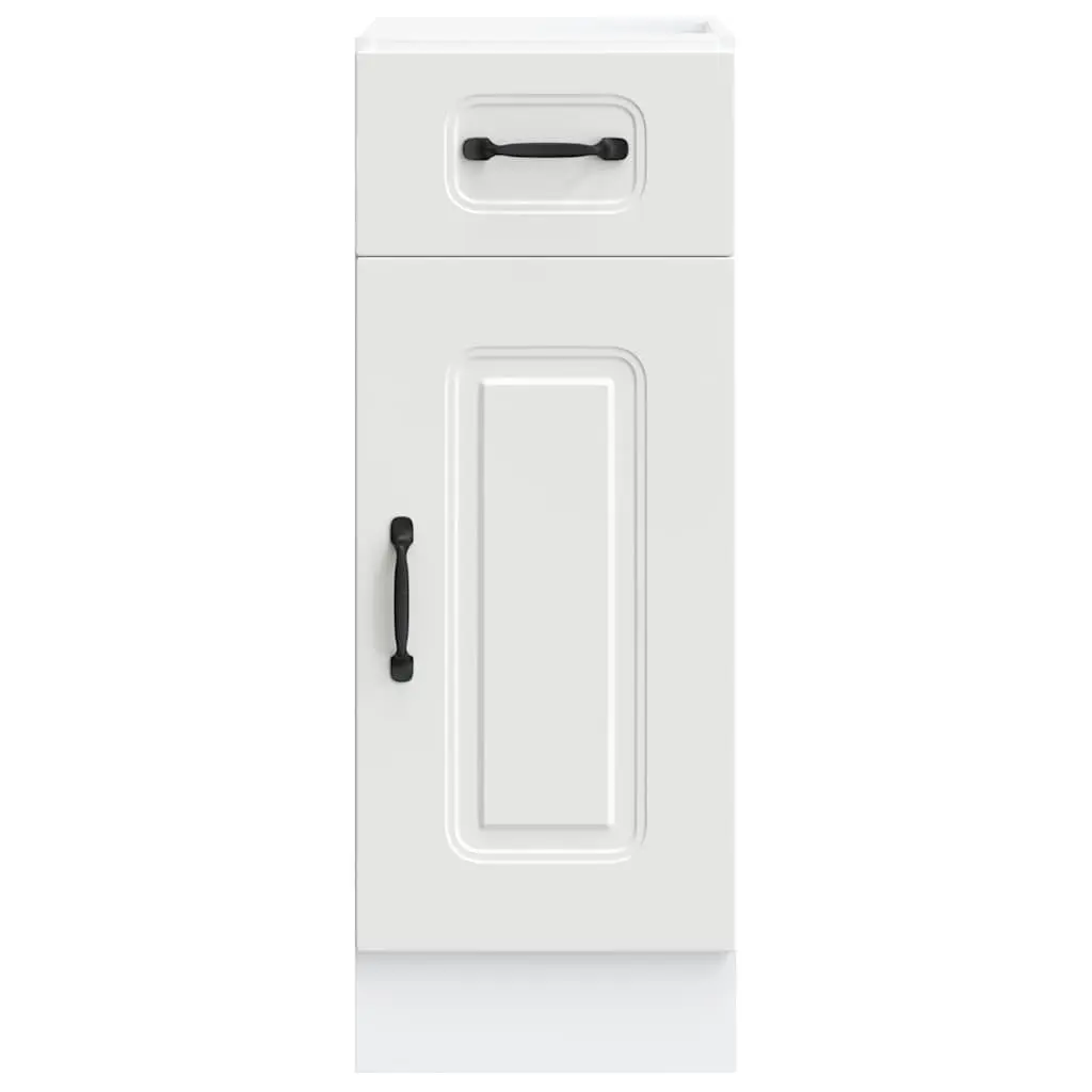 Kitchen Base Cabinet White Engineered Wood Storage Cupboard Adjustable Feet