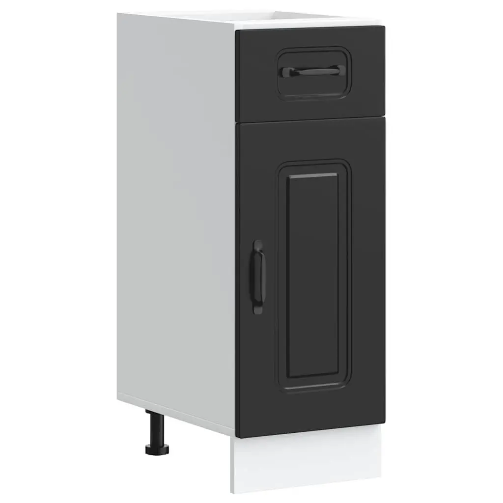 Kitchen Base Cabinet Engineered Wood Black Adjustable Feet Door