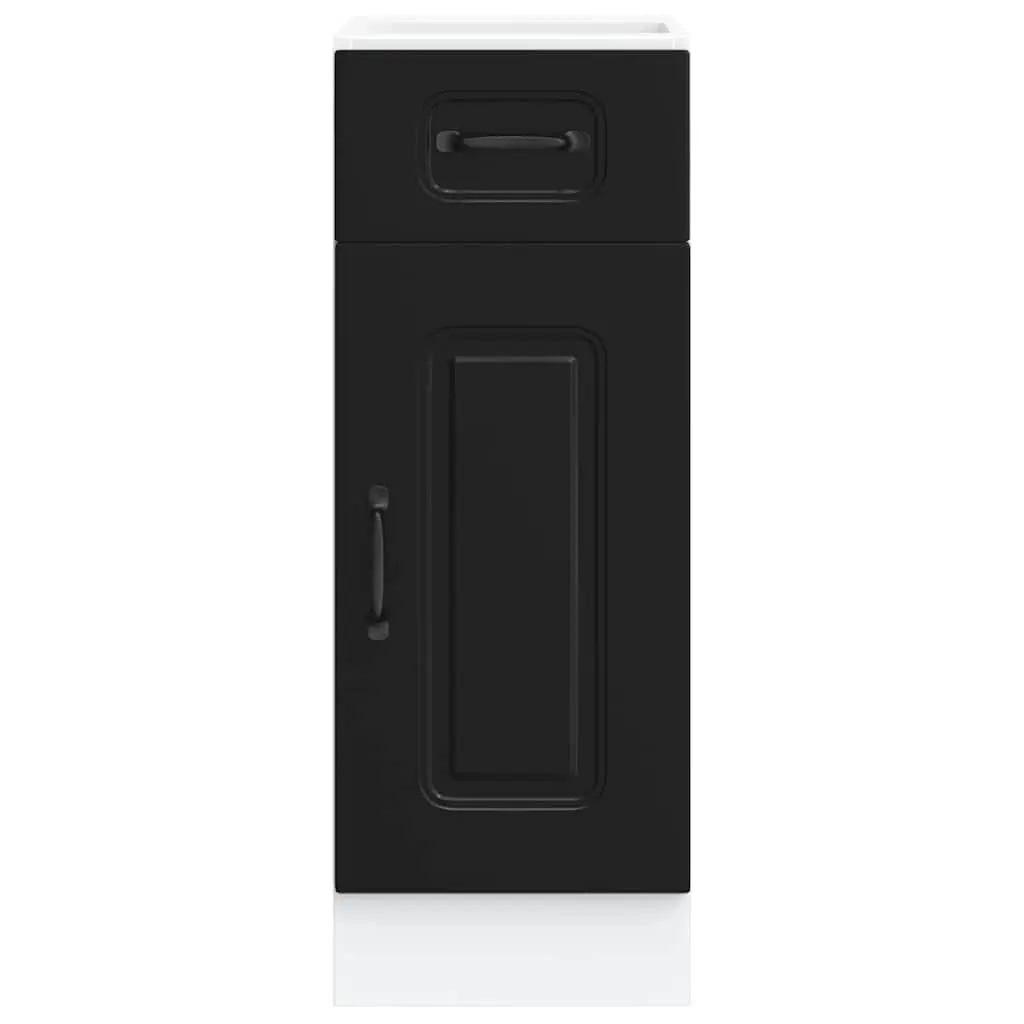 Kitchen Base Cabinet Engineered Wood Black Adjustable Feet Door