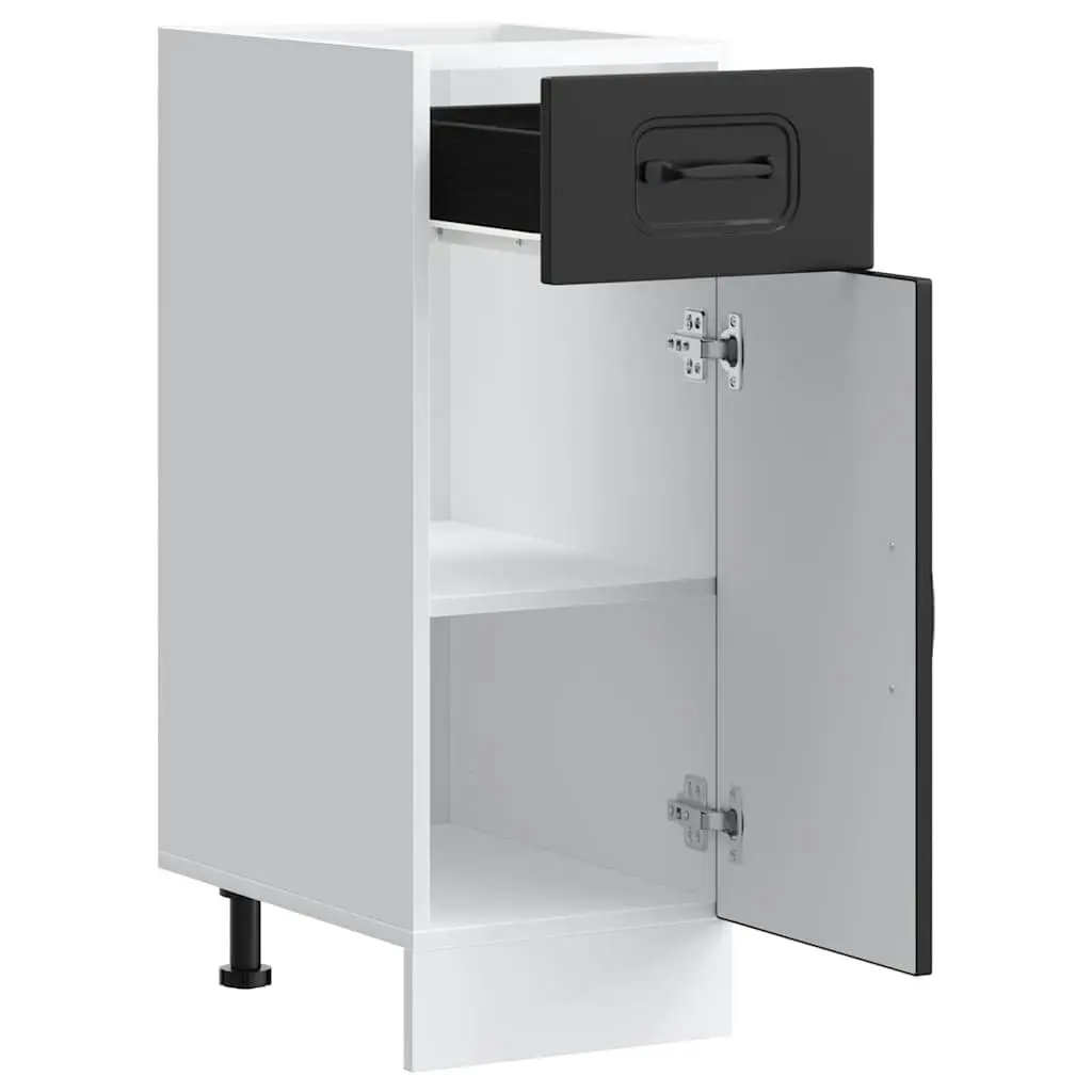 Kitchen Base Cabinet Engineered Wood Black Adjustable Feet Door