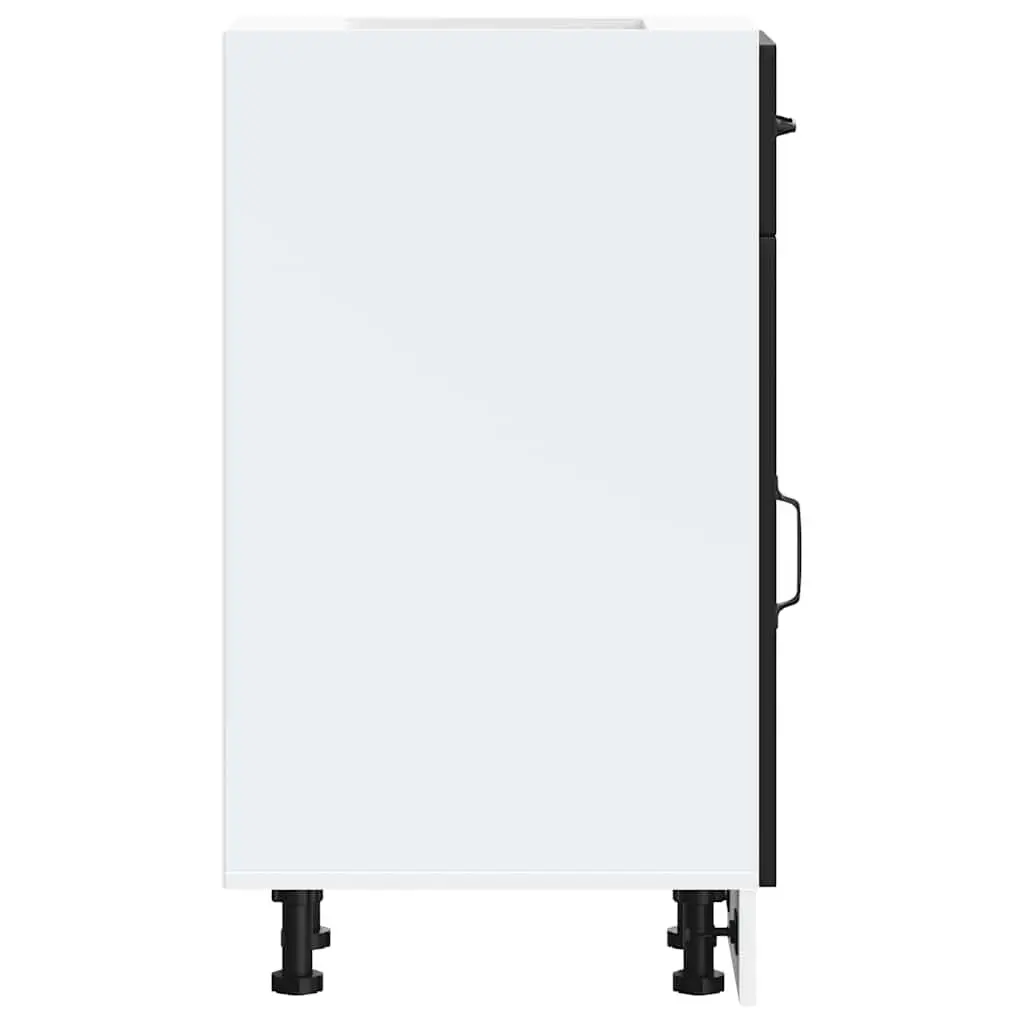 Kitchen Base Cabinet Engineered Wood Black Adjustable Feet Door