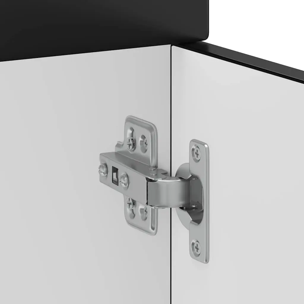 Kitchen Base Cabinet Engineered Wood Black Adjustable Feet Door