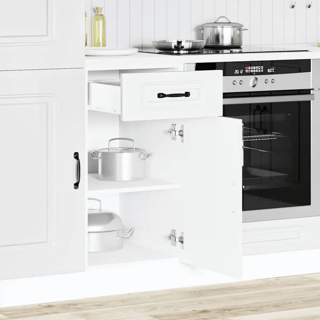 Kitchen Base Cabinet White Storage Unit Engineered Wood Adjustable Feet Door