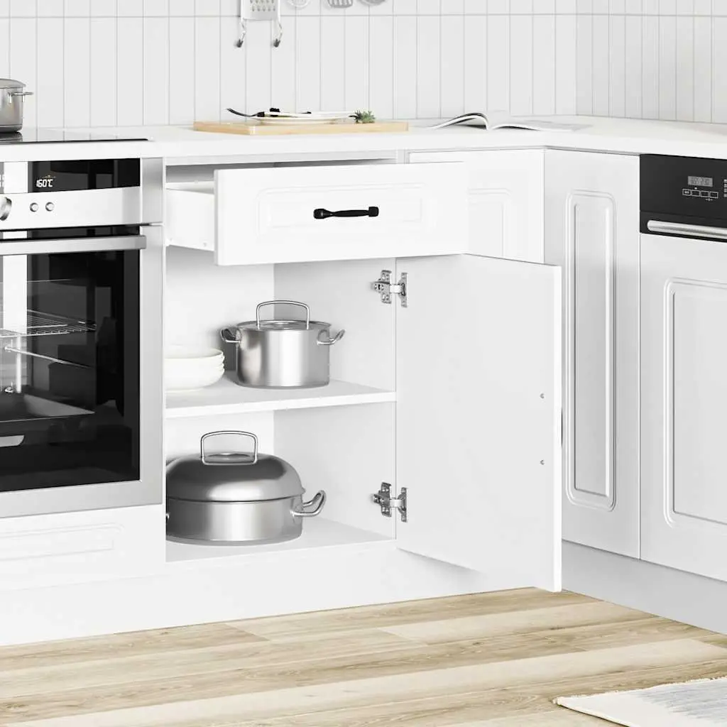 Kitchen Base Cabinet White Storage Cupboard Engineered Wood Furniture Doors