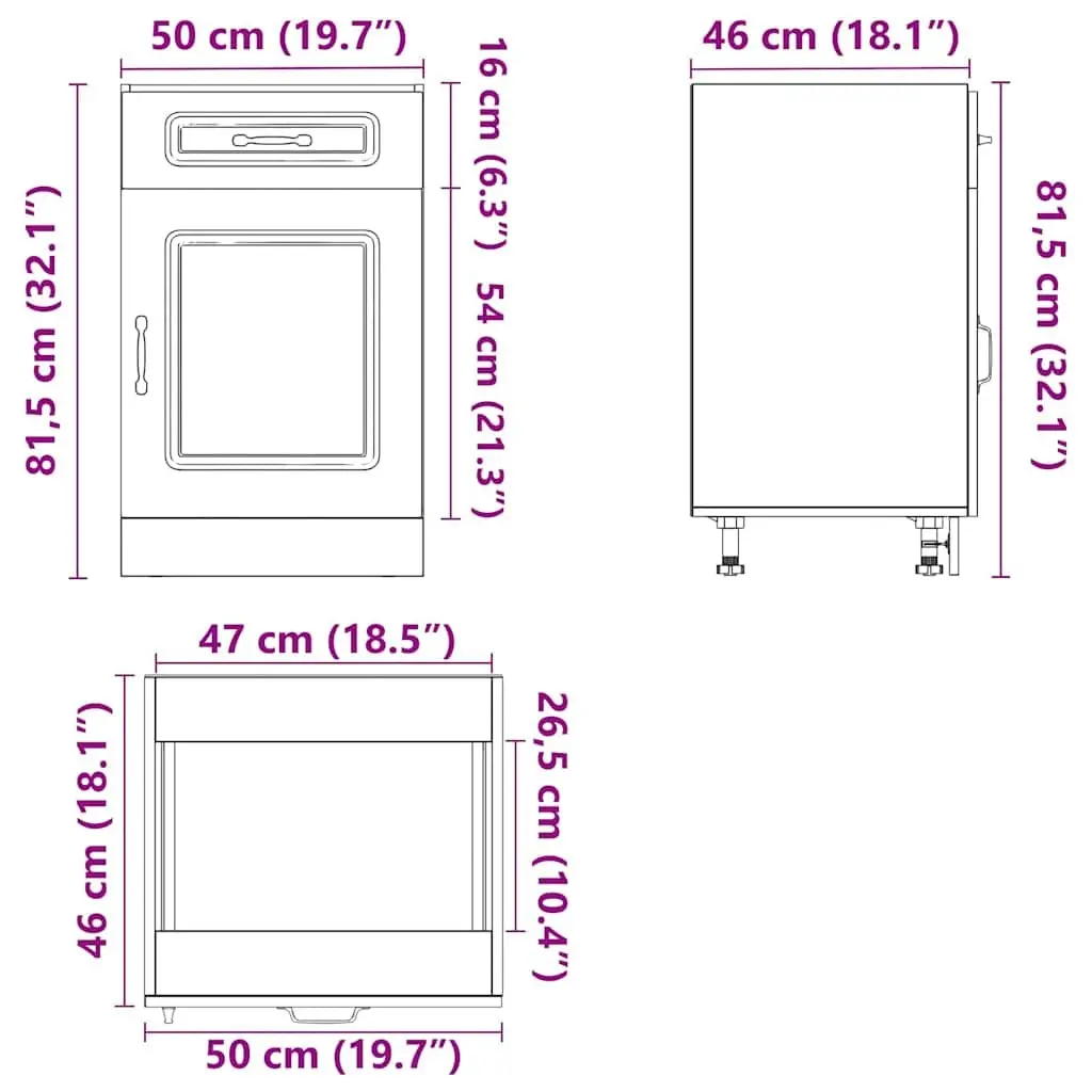 Kitchen Base Cabinet White High Gloss Storage Cupboard Engineered Wood