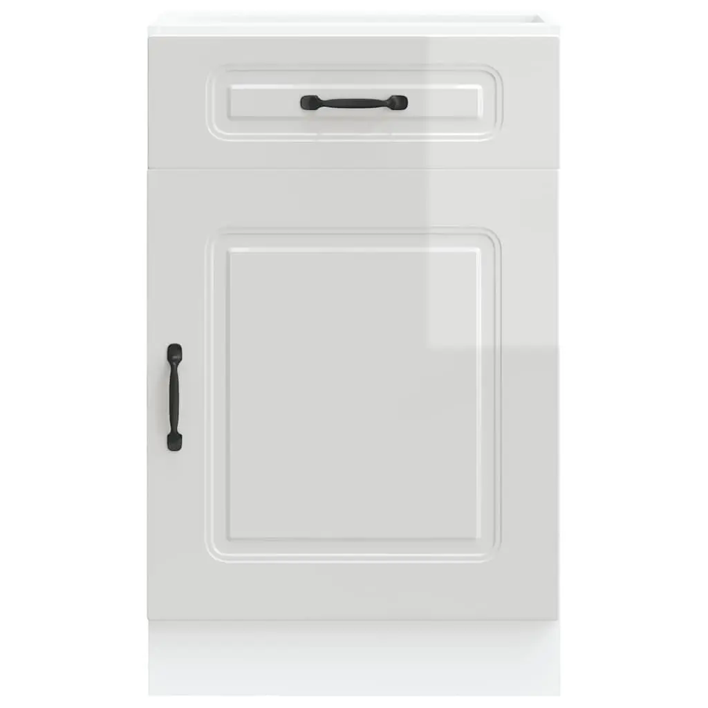 Kitchen Base Cabinet White High Gloss Storage Cupboard Engineered Wood
