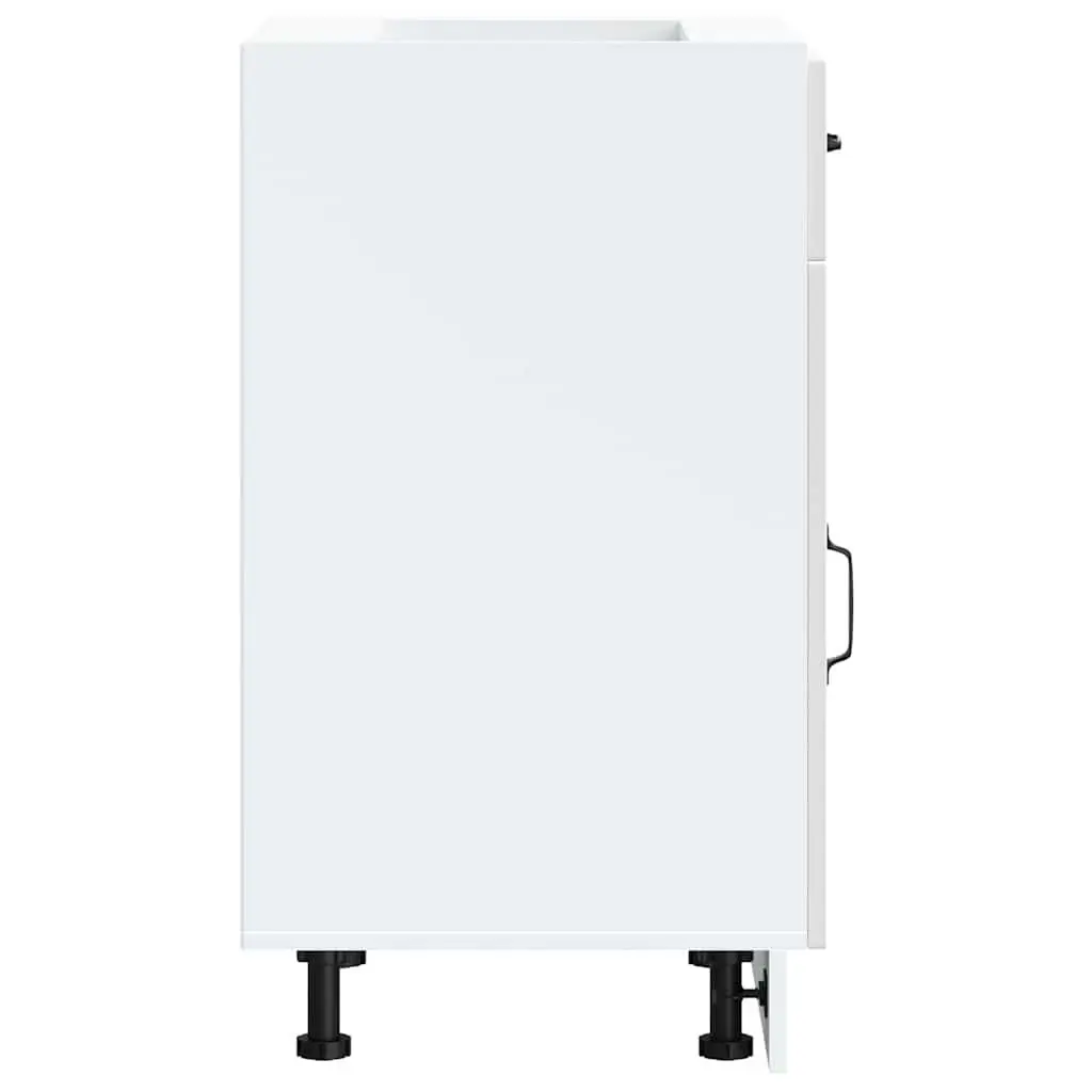 Kitchen Base Cabinet White High Gloss Storage Cupboard Engineered Wood