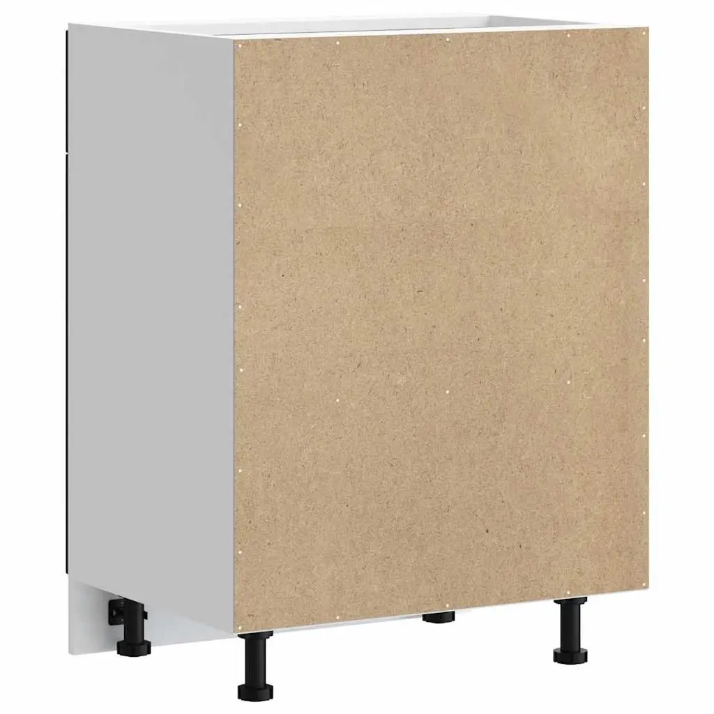 Kitchen Base Cabinet Black Engineered Wood Storage Cupboard Adjustable Feet