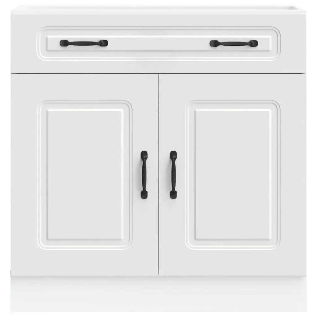 Kitchen Base Cabinet White Storage Cupboard Engineered Wood Adjustable Feet
