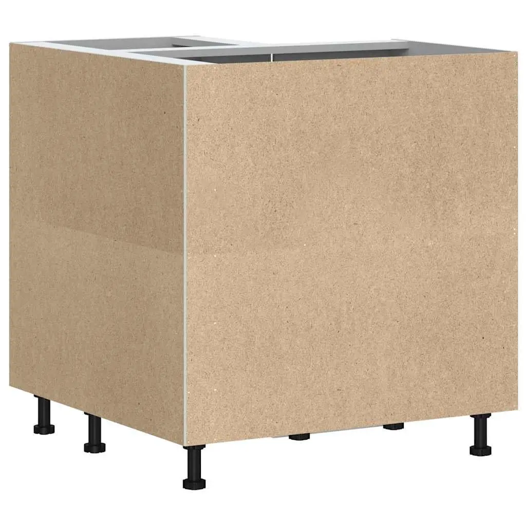 Kitchen Corner Base Cabinet White Engineered Wood Storage Cupboard Doors