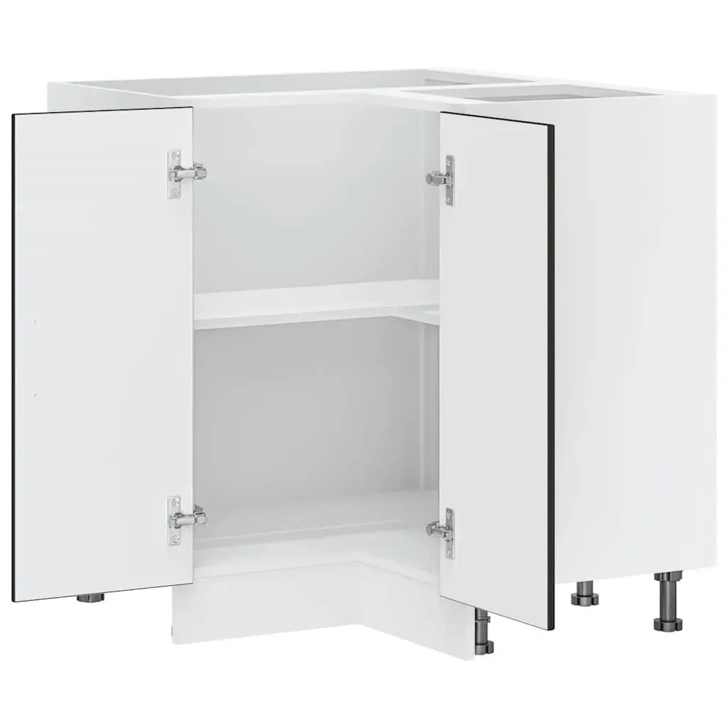 Kitchen Corner Base Cabinet Black Engineered Wood Storage Cupboard Furniture