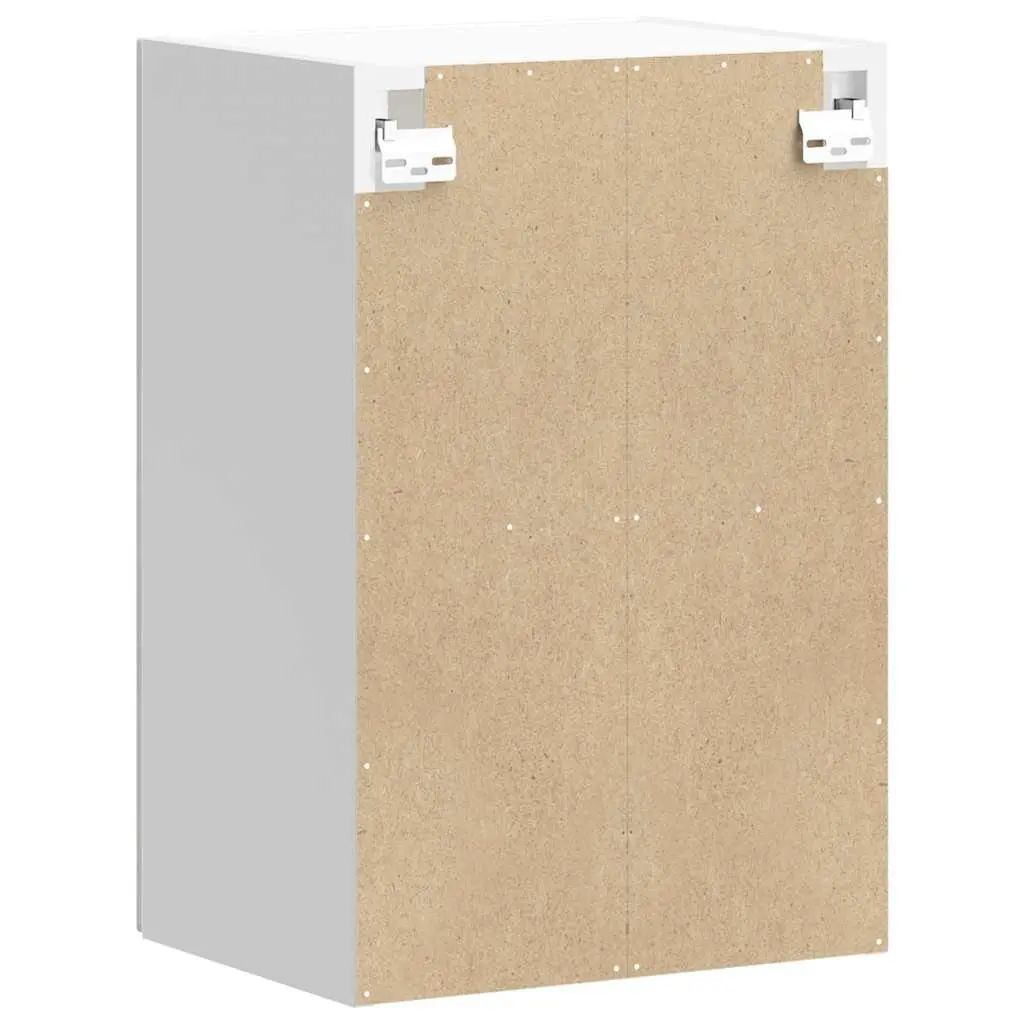 Kitchen Wall Cabinet Engineered Wood White Glass Door Storage Organizer