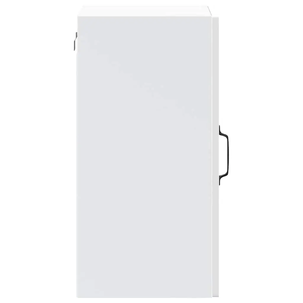 Kitchen Wall Cabinet Engineered Wood White Glass Door Storage Organizer