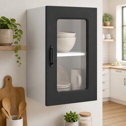 Practical Kitchen Wall Cabinet with Glass Door Storage