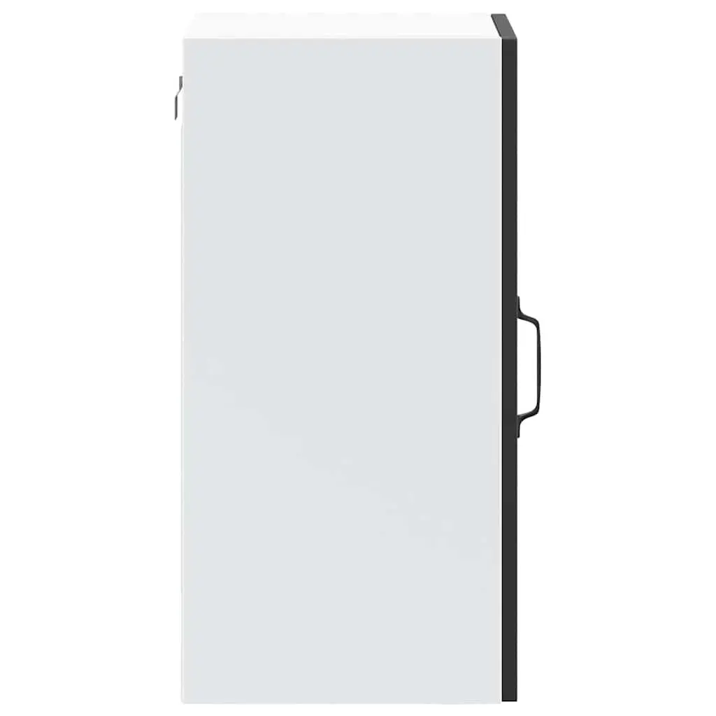 Kitchen Wall Cabinet Engineered Wood Glass Door Black