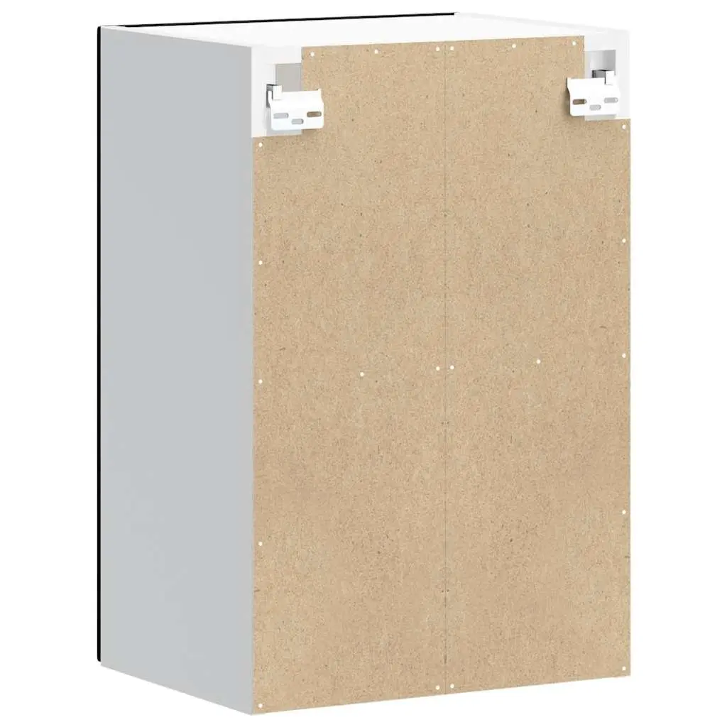 Kitchen Wall Cabinet Engineered Wood Glass Door Black