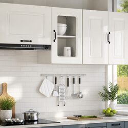 Practical Kitchen Wall Cabinet with Glass Door for Storage