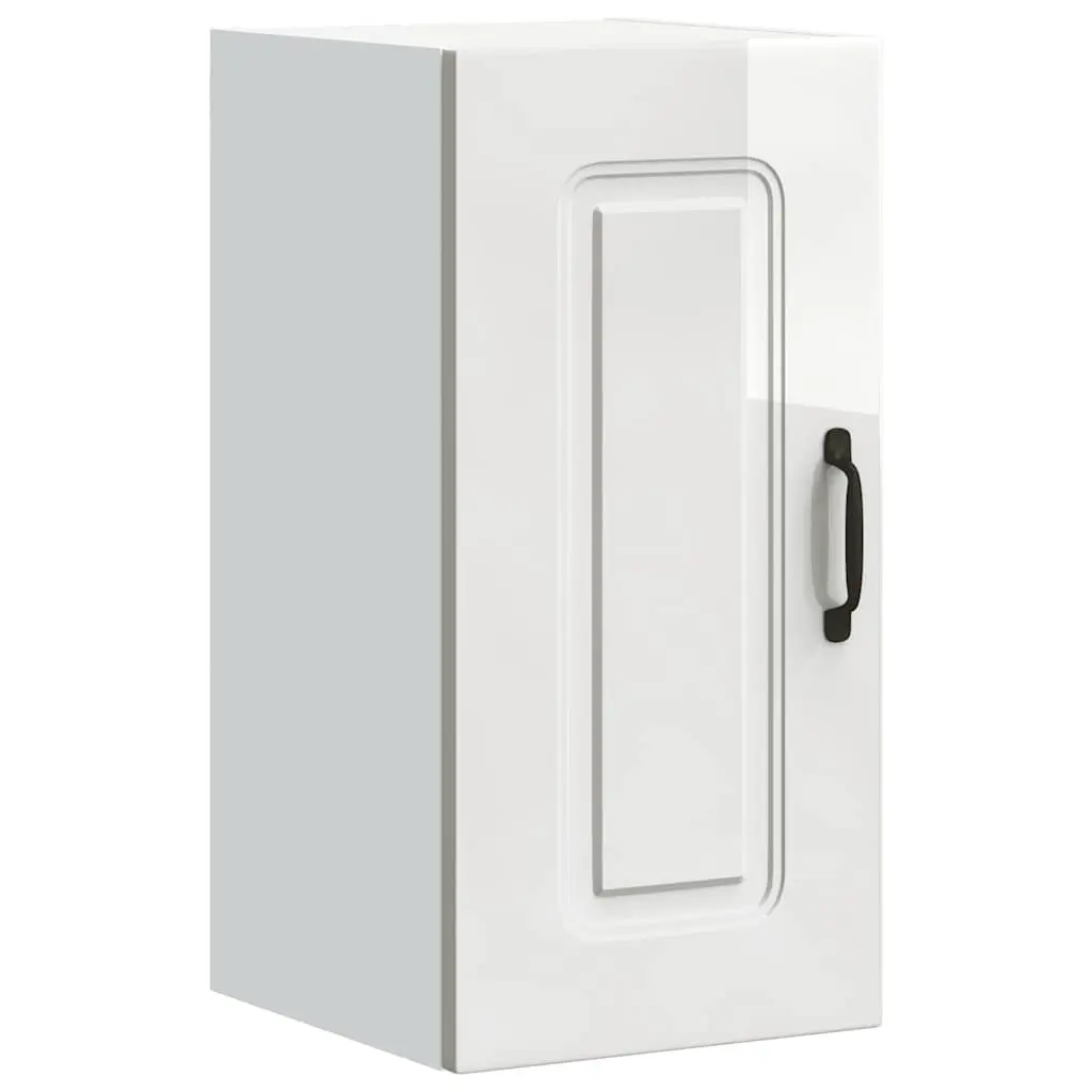 Kitchen Cabinet Engineered Wood White High Gloss Wall Storage Cupboard
