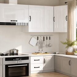 Functional High Gloss White Kitchen Cabinet for Home