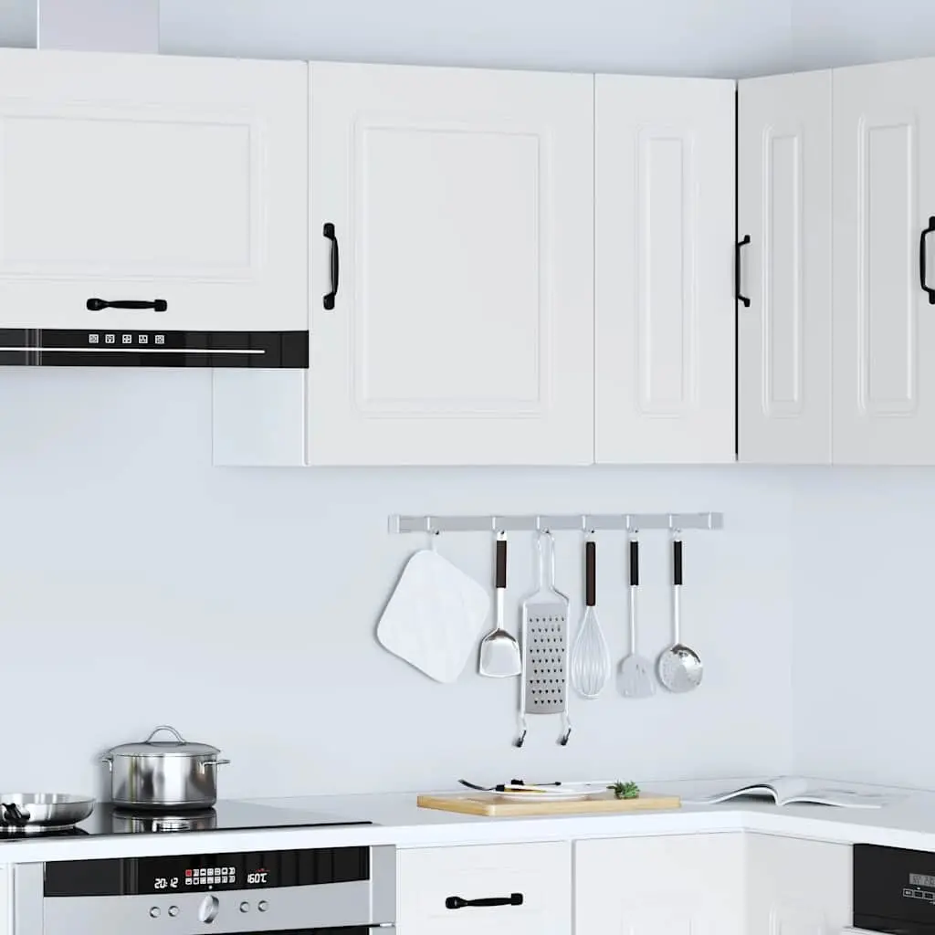 Kitchen Wall Cabinet Engineered Wood White Storage Organizer