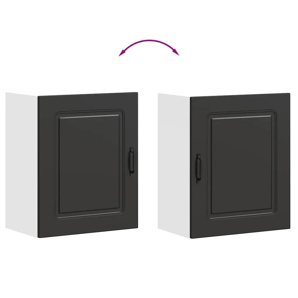Kitchen Wall Cabinet Engineered Wood Black