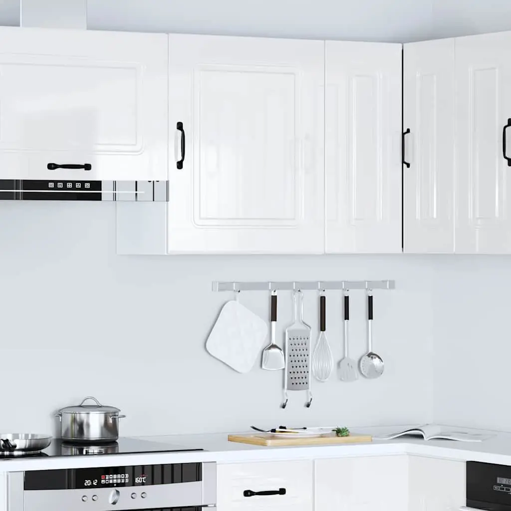 Kitchen Wall Cabinet Storage Organiser White Engineered Wood with Door