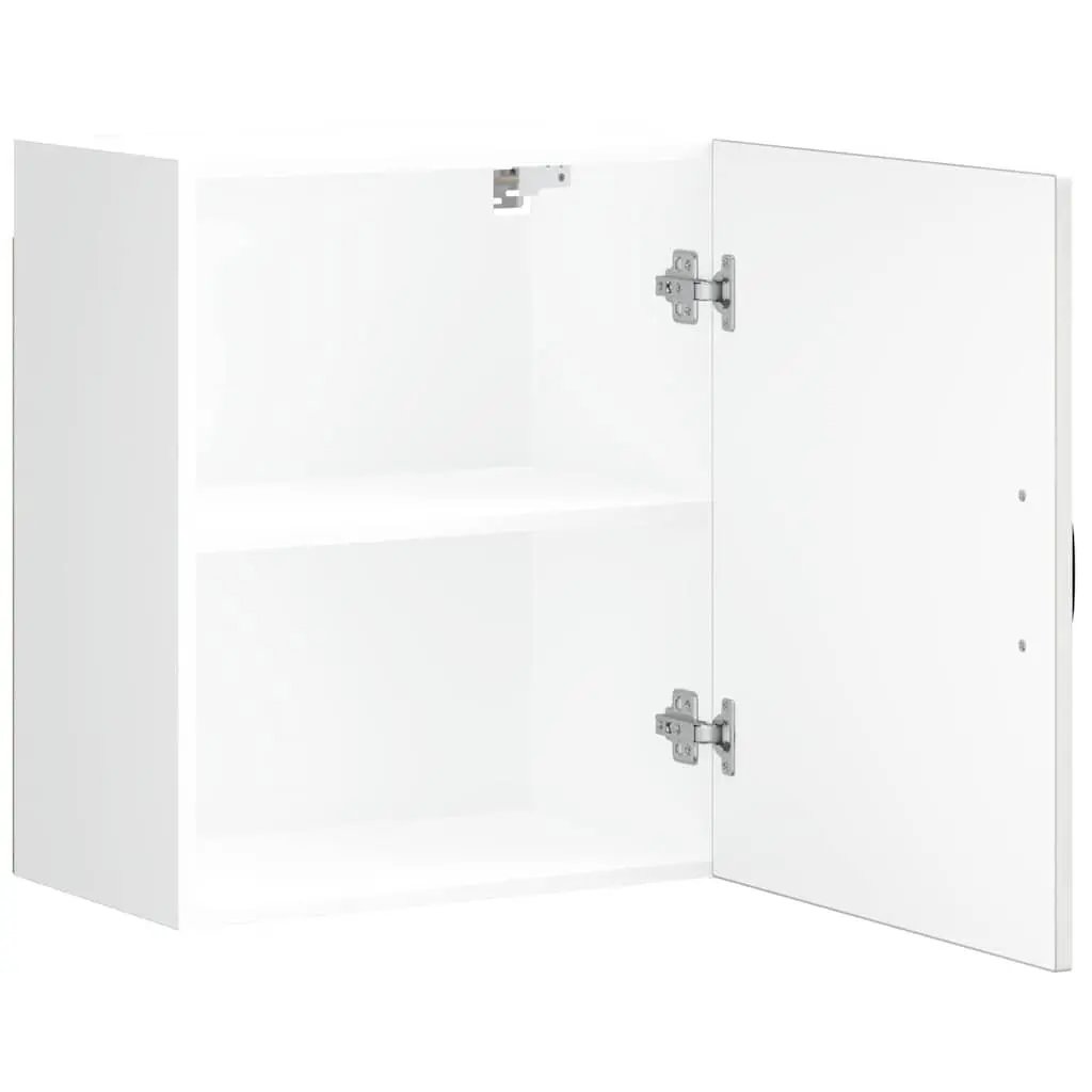 Kitchen Wall Cabinet Storage Organiser White Engineered Wood with Door