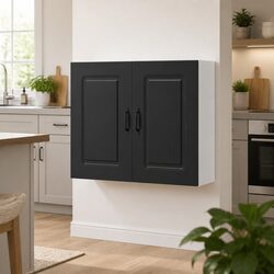 Black Kitchen Wall Cabinet for Home Organization