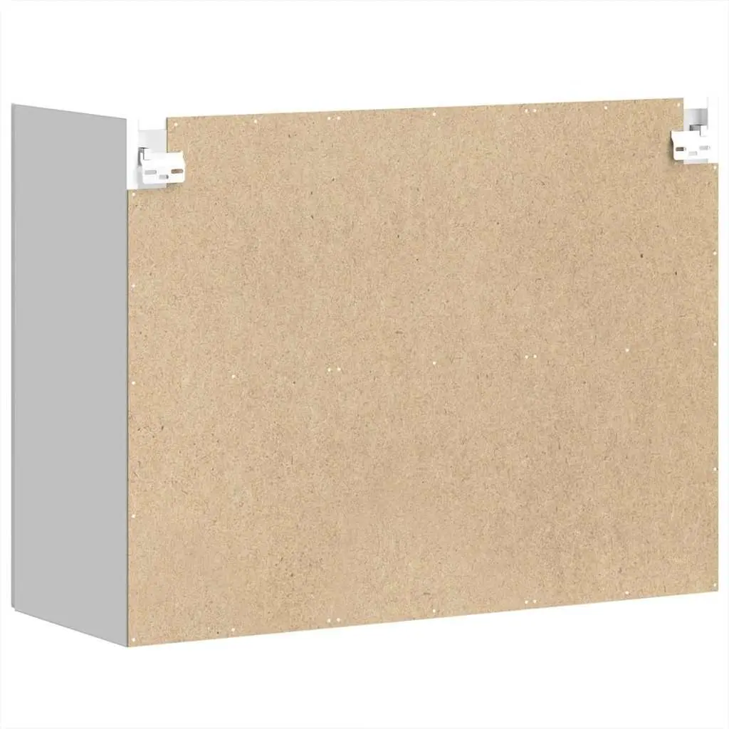Kitchen Cabinet Engineered Wood Wall-Mounted Glass Door White Storage
