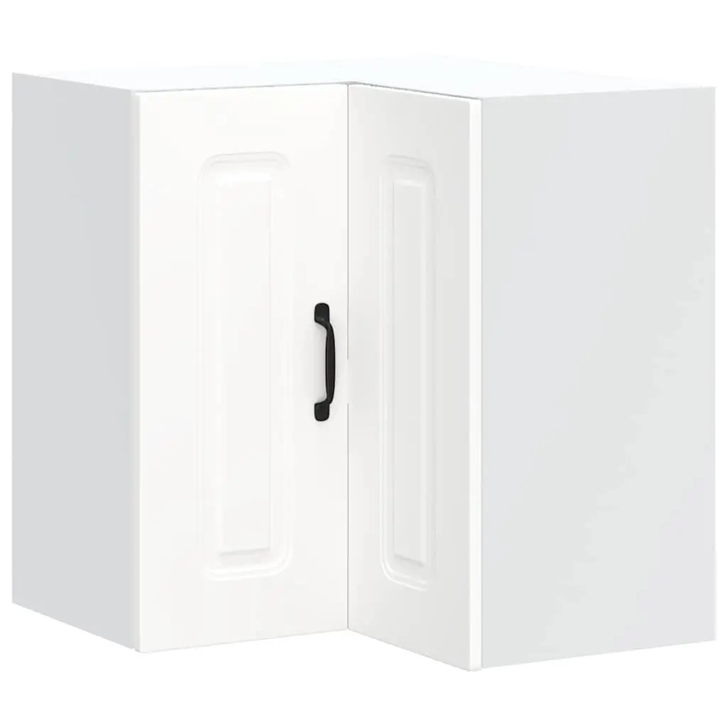 Kitchen Corner Cabinet Engineered Wood Wall-Mounted White Storage Organiser
