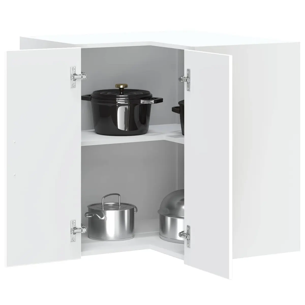 Kitchen Corner Cabinet Engineered Wood Wall-Mounted White Storage Organiser