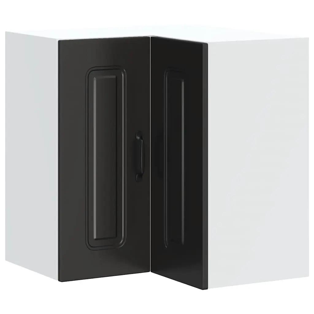 Kitchen Wall Corner Cabinet Engineered Wood Black