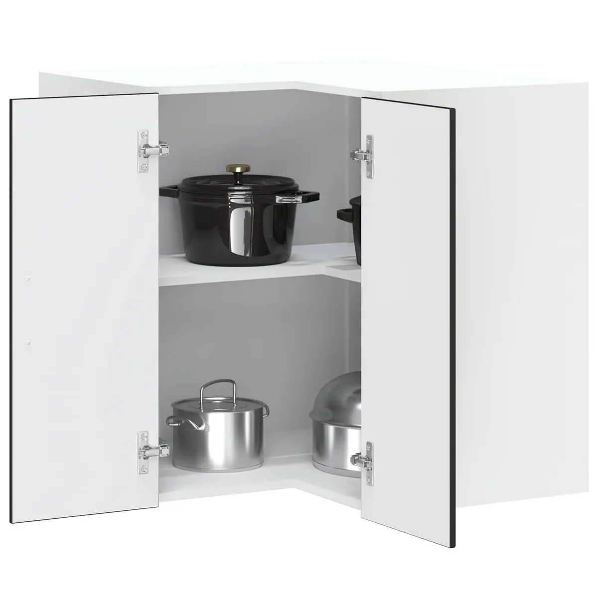 Kitchen Wall Corner Cabinet Engineered Wood Black