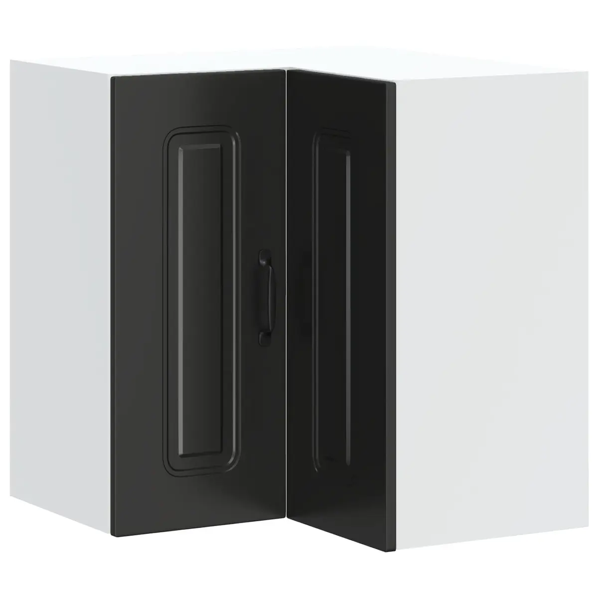 Kitchen Wall Corner Cabinet Engineered Wood Black