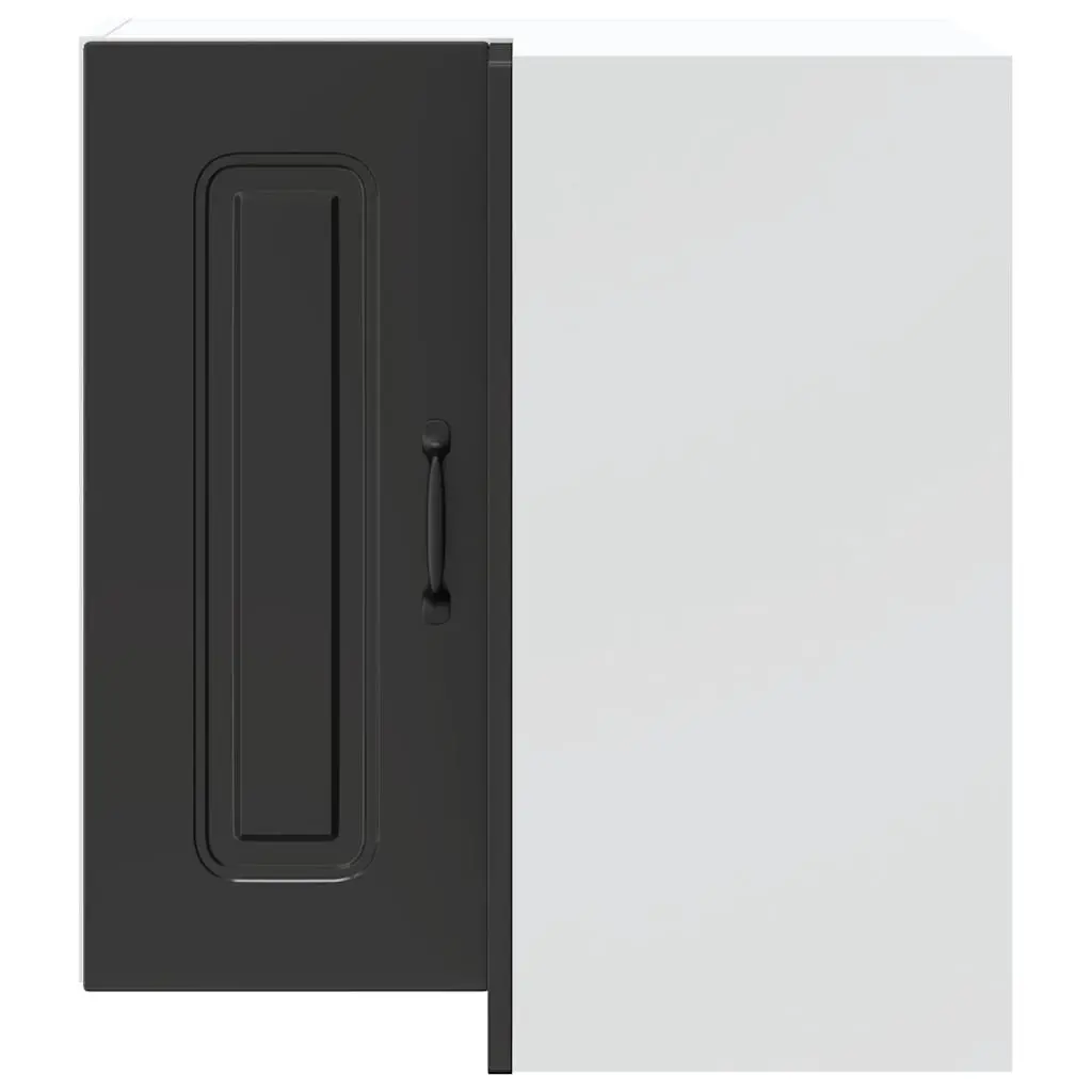 Kitchen Wall Corner Cabinet Engineered Wood Black