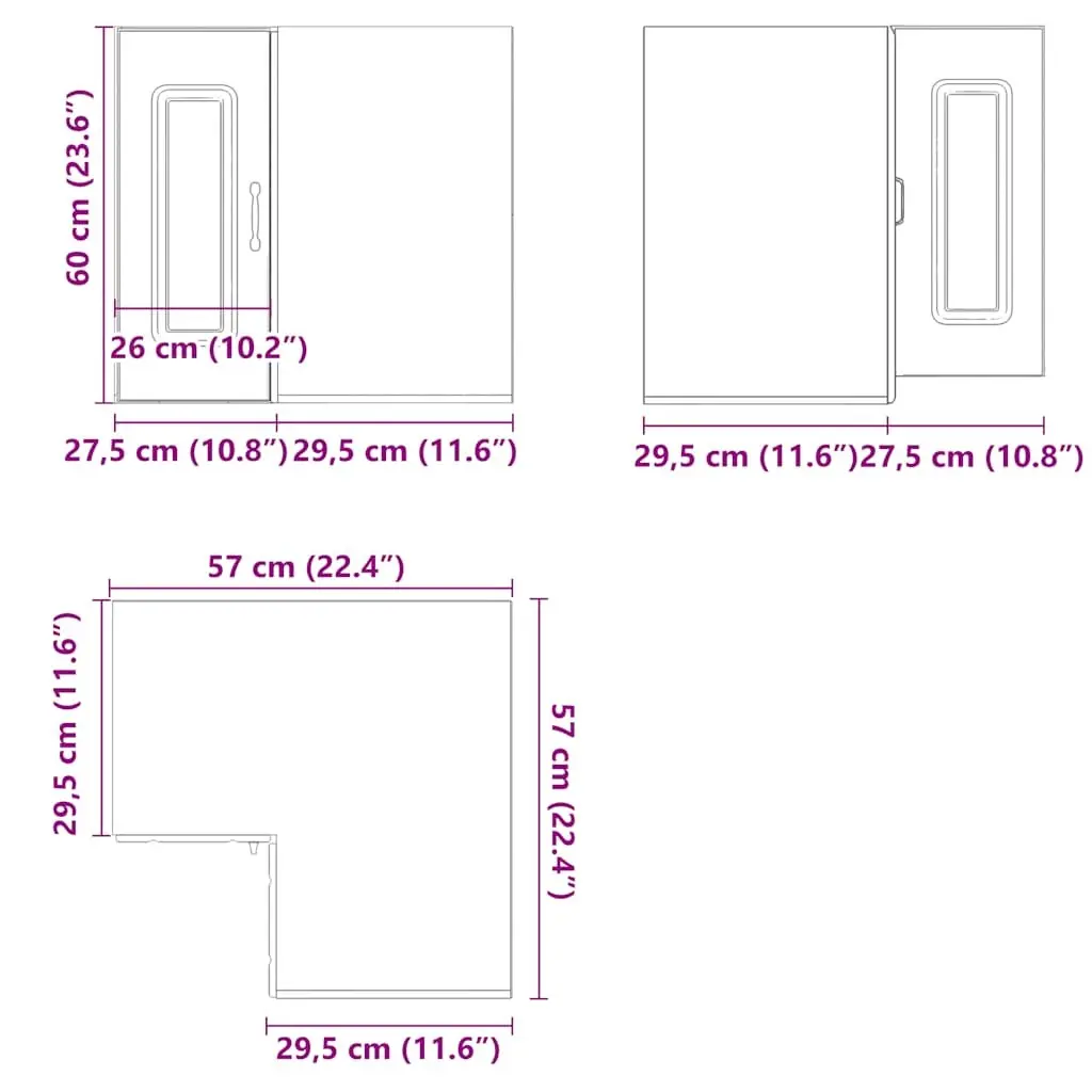 Wall Corner Cabinet in White for Kitchen Use