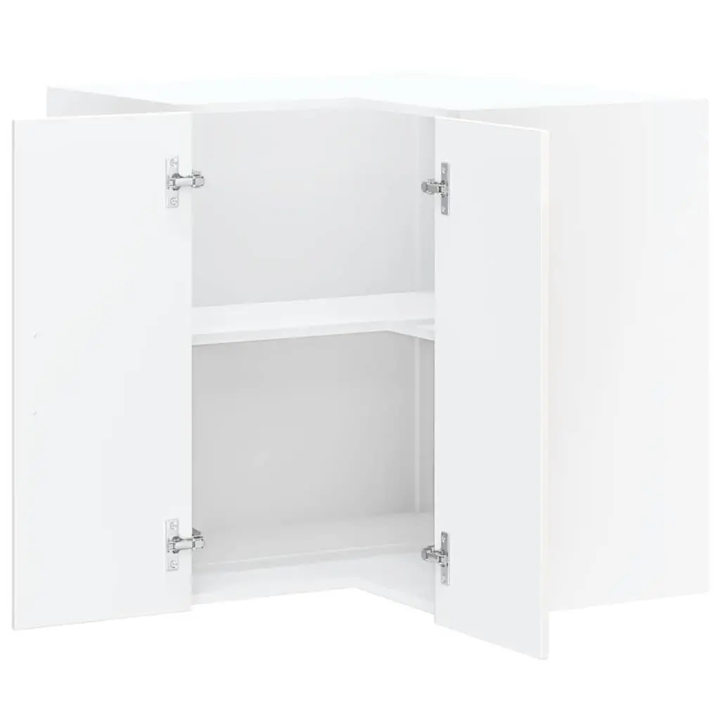 Wall Corner Cabinet in White for Kitchen Use