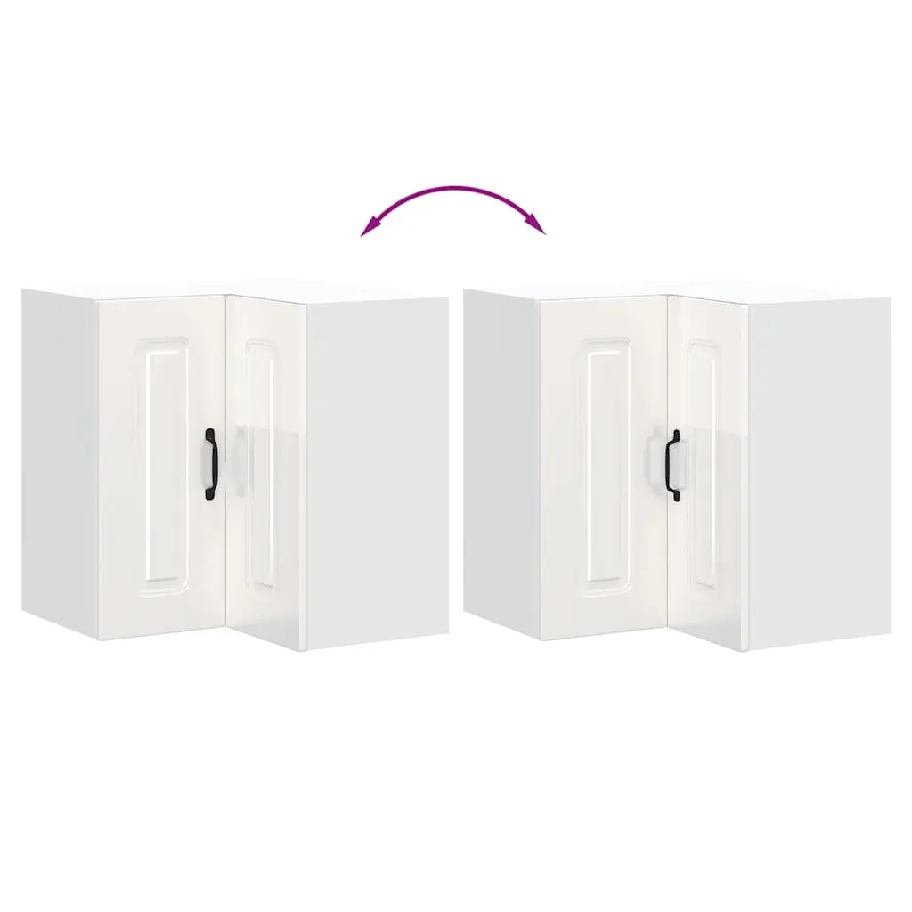 Wall Corner Cabinet in White for Kitchen Use