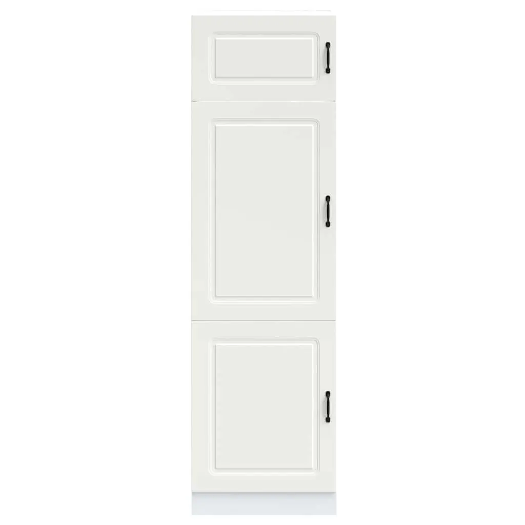 Kitchen Cupboard Storage Cabinet White Engineered Wood Adjustable Feet Organizer