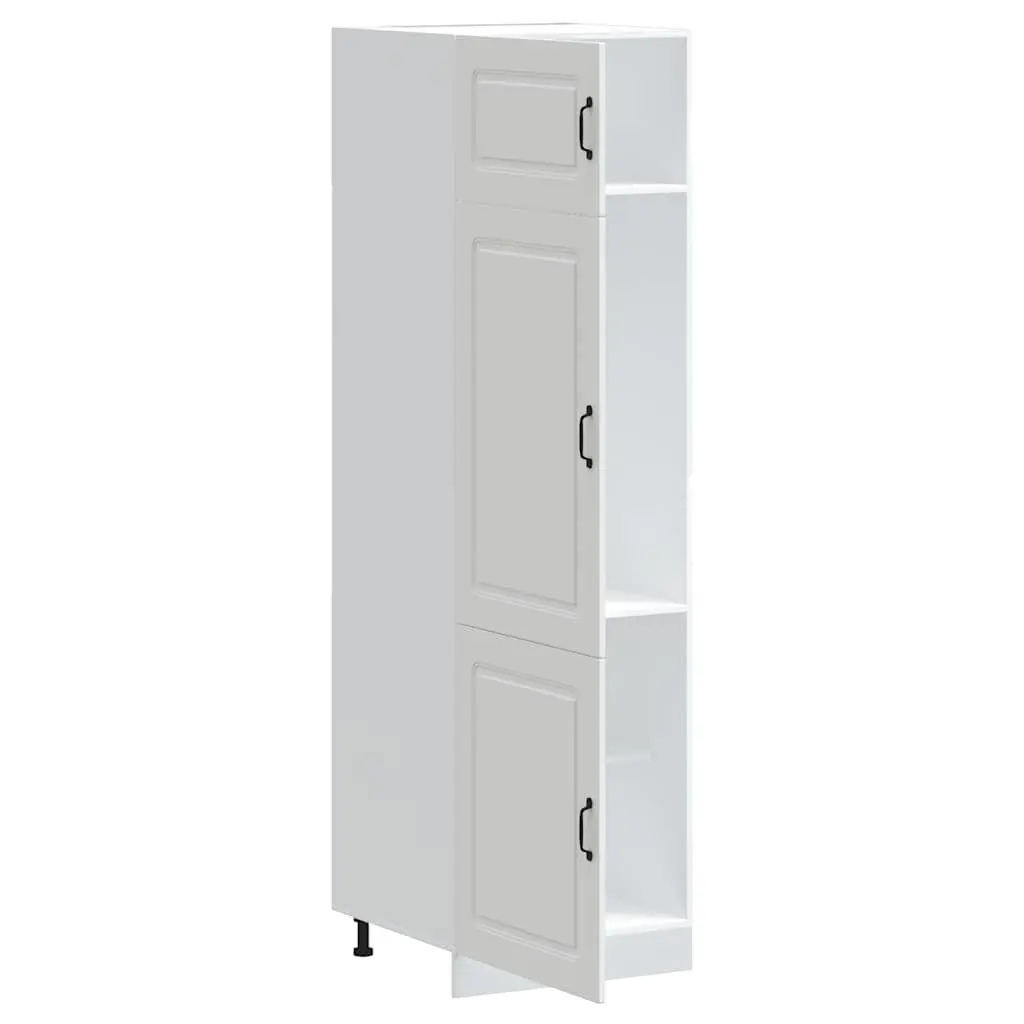 Kitchen Cupboard Storage Cabinet White Engineered Wood Adjustable Feet Organizer