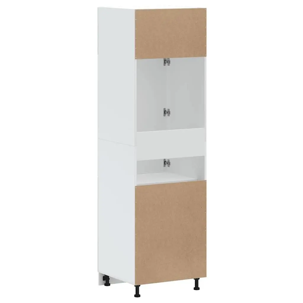 Kitchen Cupboard Storage Cabinet White Engineered Wood Adjustable Feet Organizer