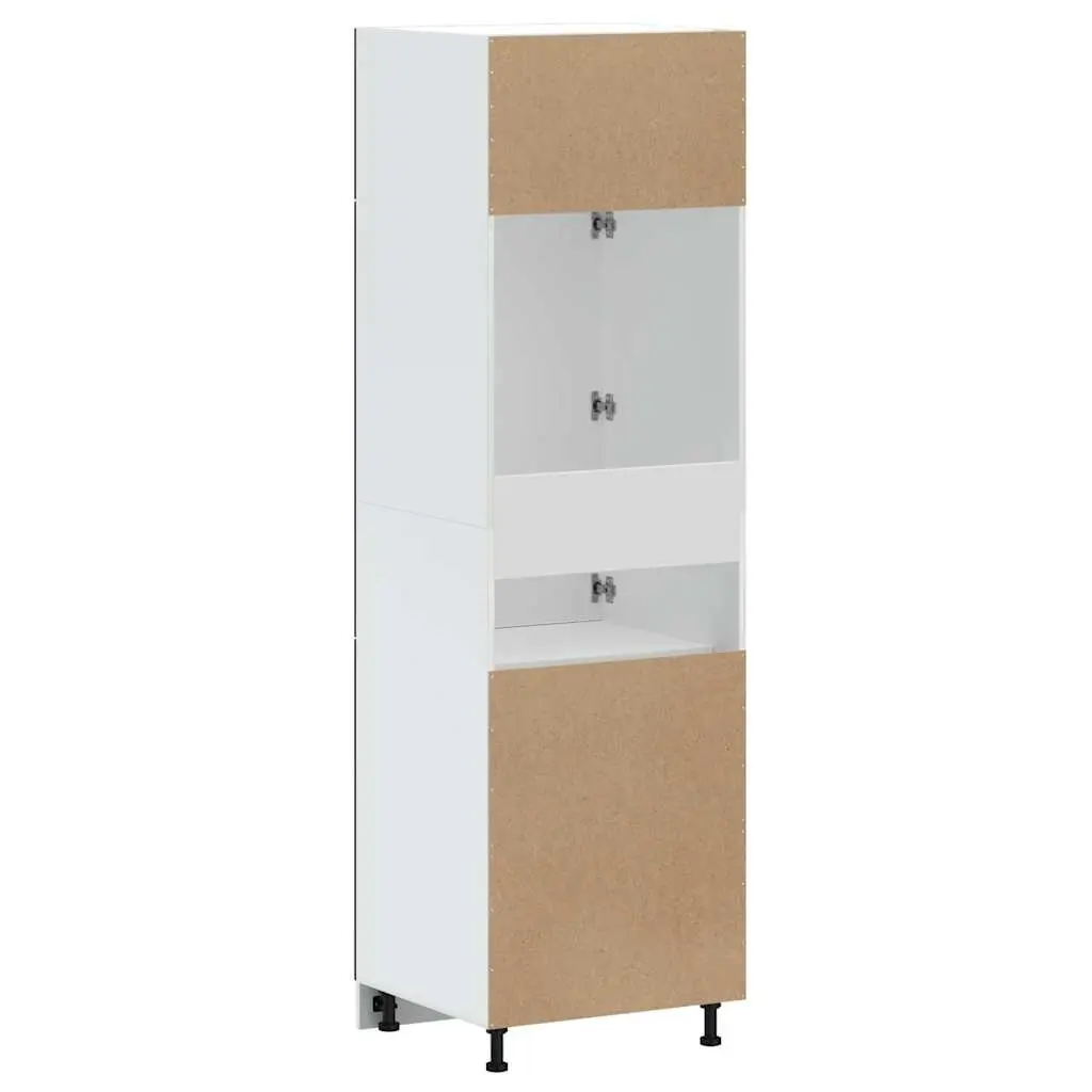 Black Kitchen Storage Cabinet Engineered Wood Cupboard Adjustable Feet Doors