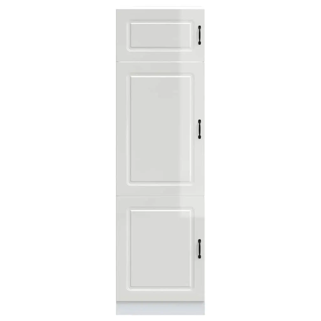 Kitchen Cabinet Engineered Wood High Gloss White Adjustable