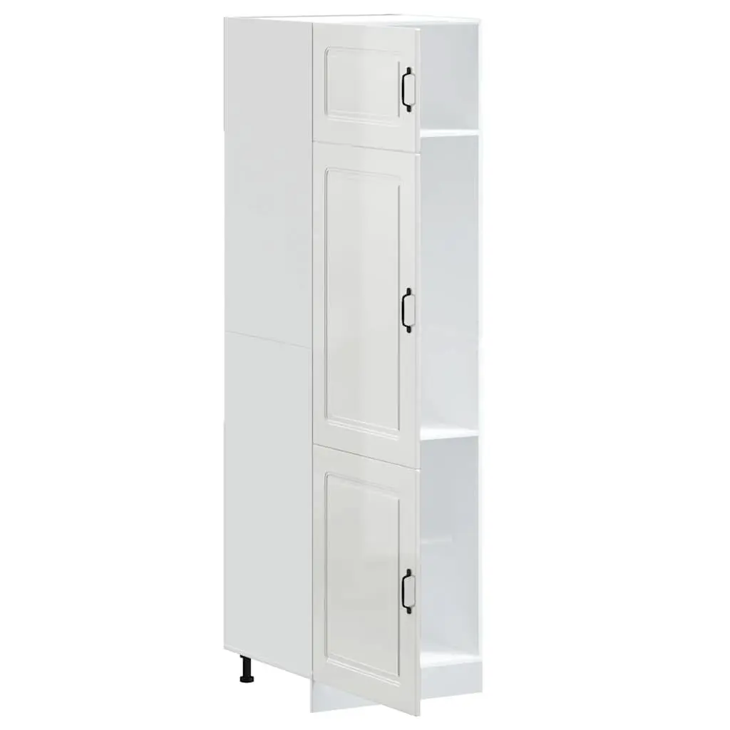 Kitchen Cabinet Engineered Wood High Gloss White Adjustable