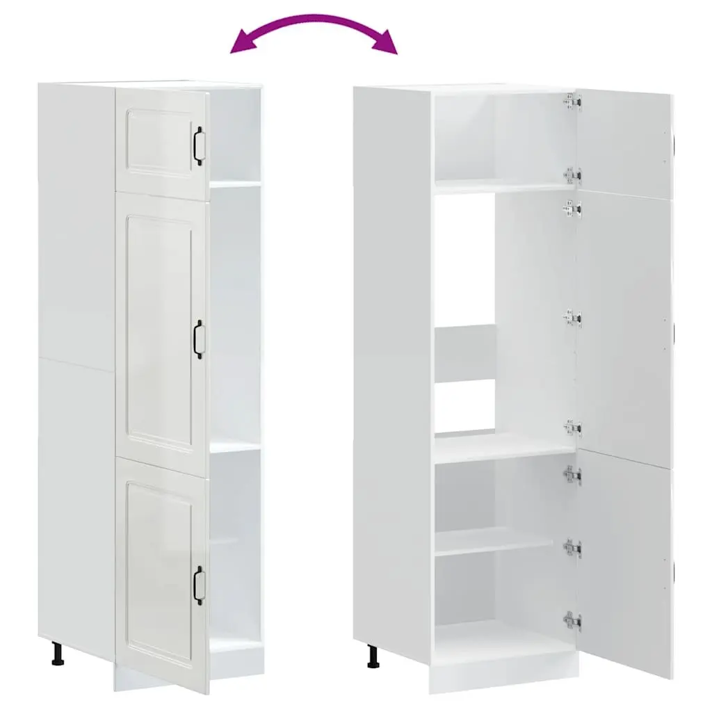 Kitchen Cabinet Engineered Wood High Gloss White Adjustable