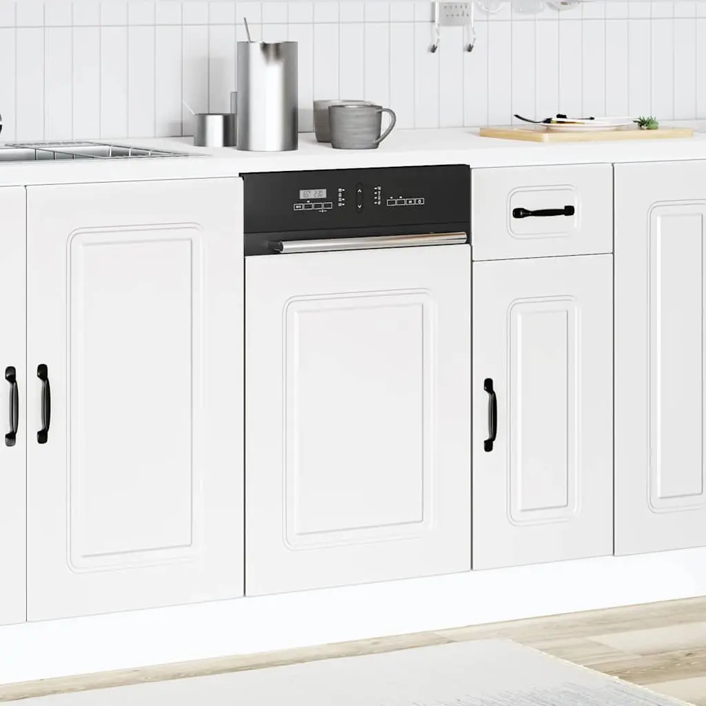 Dishwasher Front Cover Engineered Wood White 45x1.5x57cm Kitchen Cabinet Panel