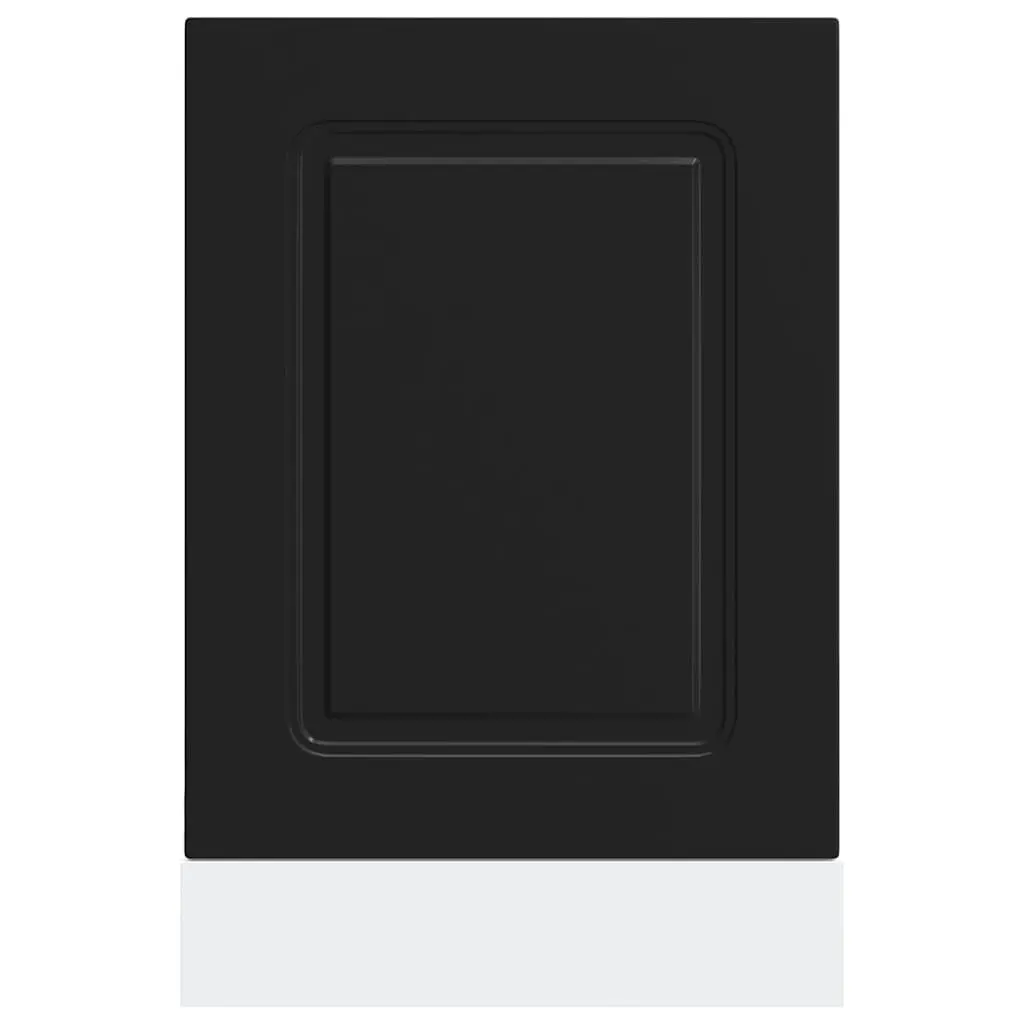 Dishwasher Front Panel Engineered Wood Black 45x1.5x57cm Smooth Surface Kitchen Appliance Cover