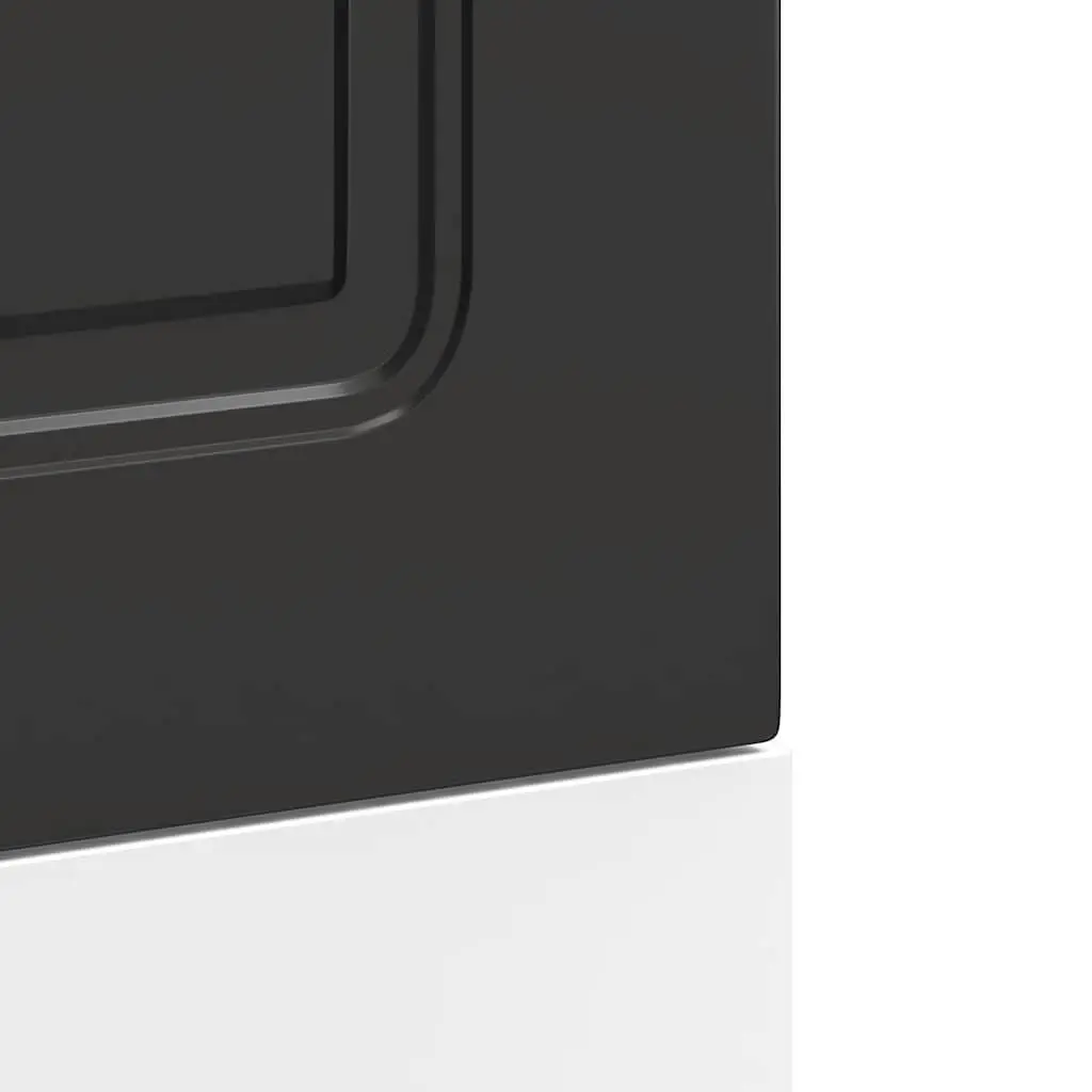Dishwasher Front Panel Engineered Wood Black 45x1.5x57cm Smooth Surface Kitchen Appliance Cover