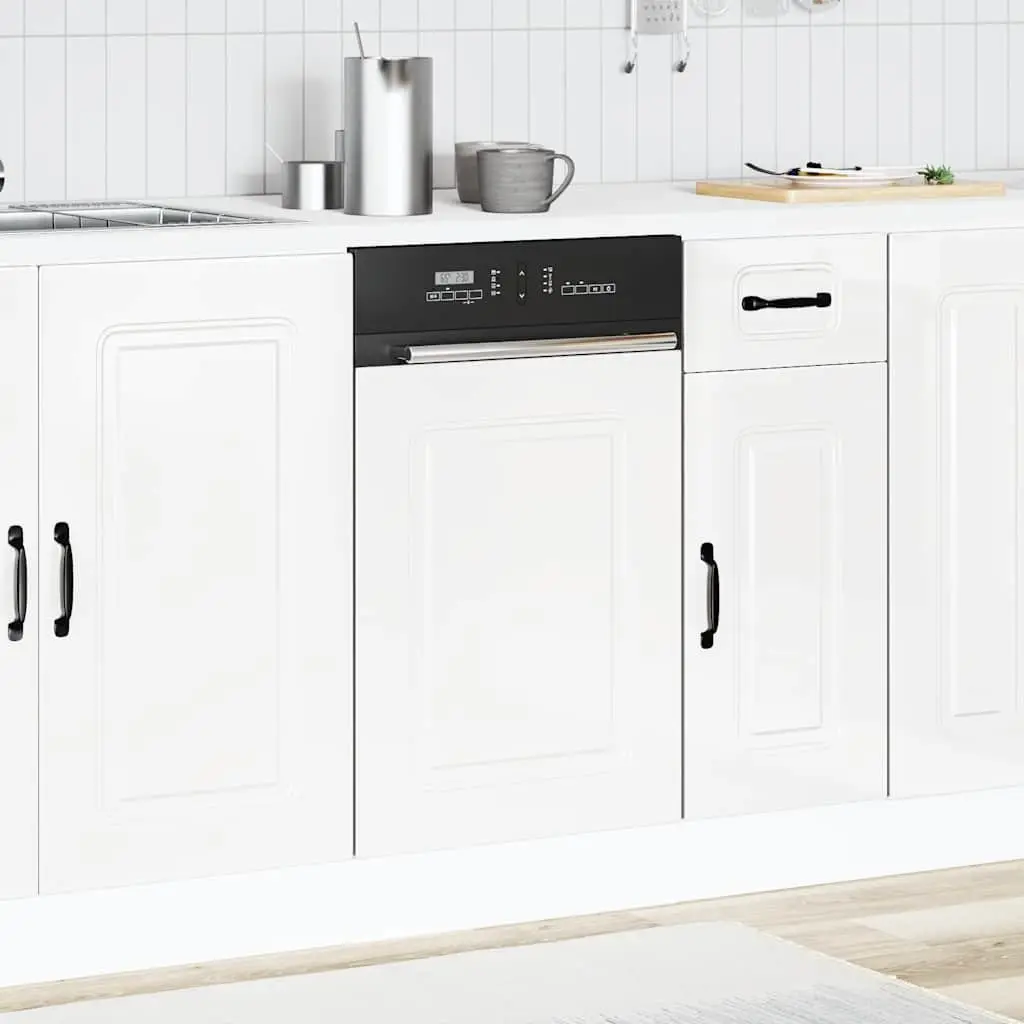 Dishwasher Front Panel Protective Engineered Wood High Gloss White 45x57cm